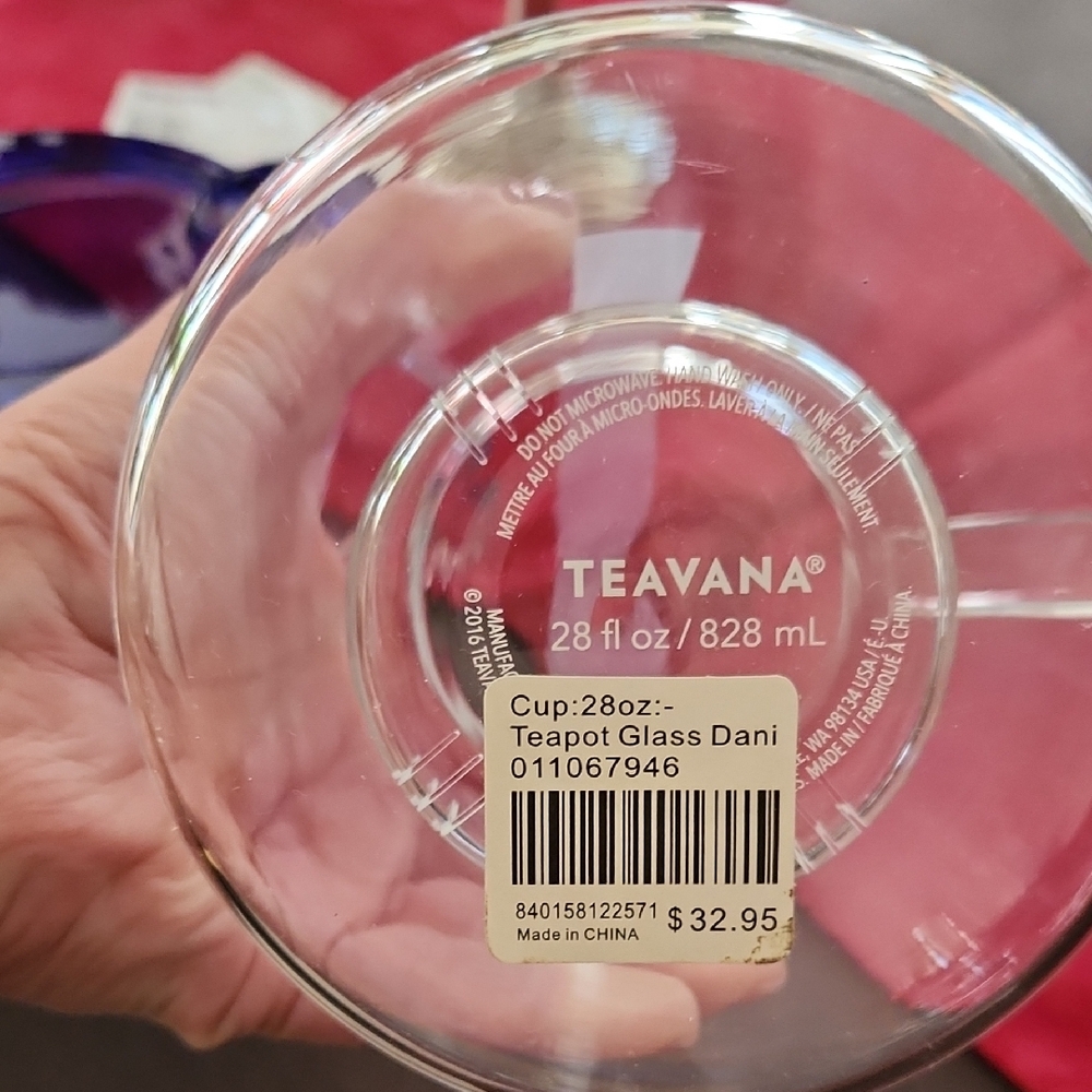 Teavana Clear Glass Teapot with Blue Accent - Picture 2 of 5